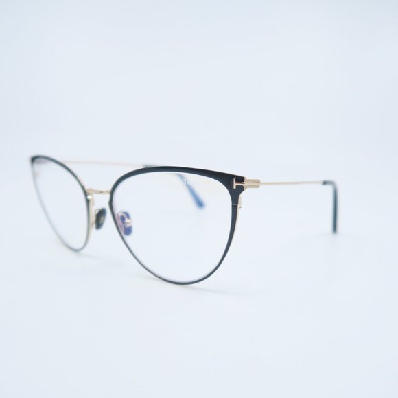 Tom Ford TF 5840-B 001 56mm Black Metal, New Cat Eye Eyeglasses Frames. - Picture 3 of 7